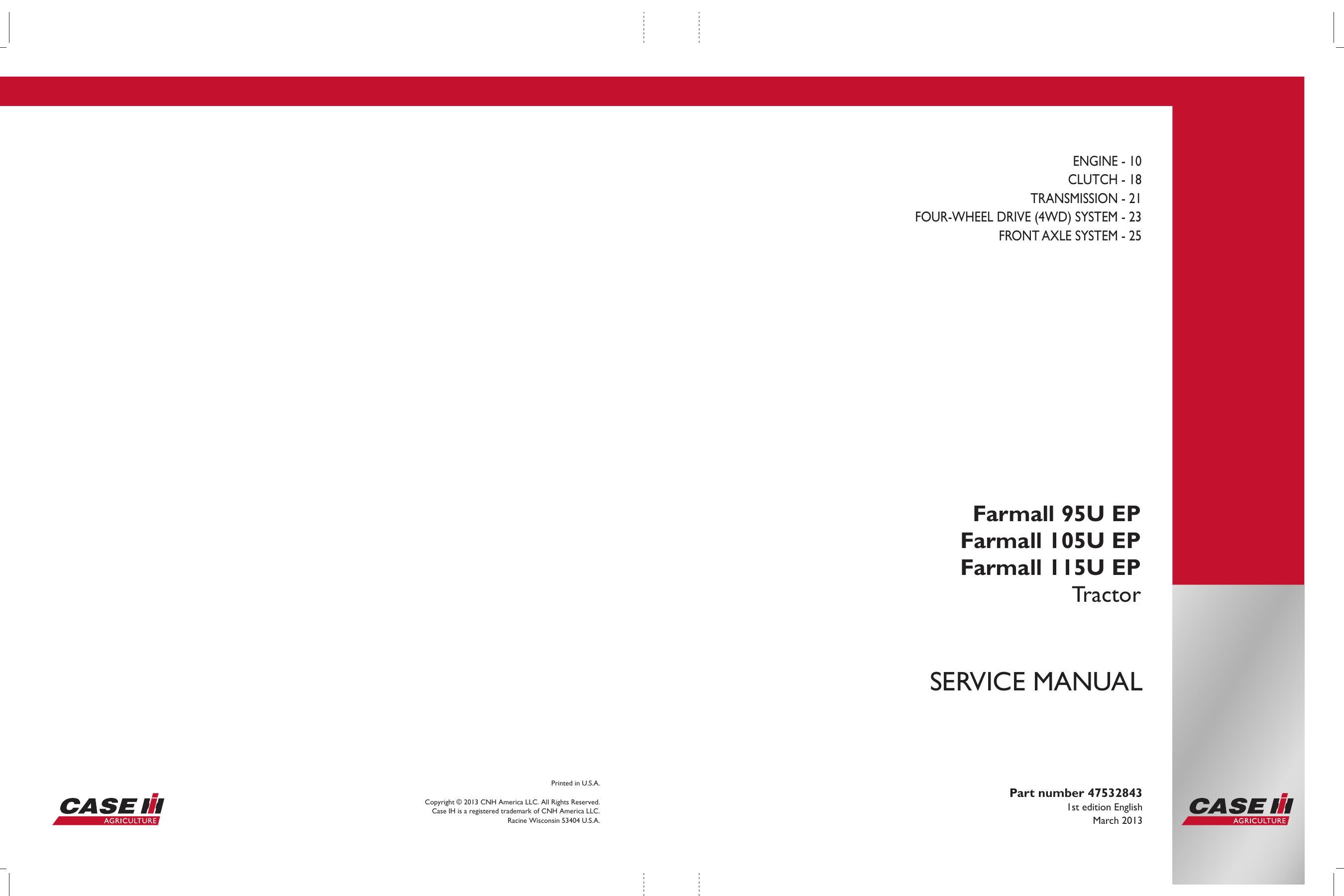 Farmall 95U EP Farmall 105U EP Farmall 115U EP Tractor Service manual (4)